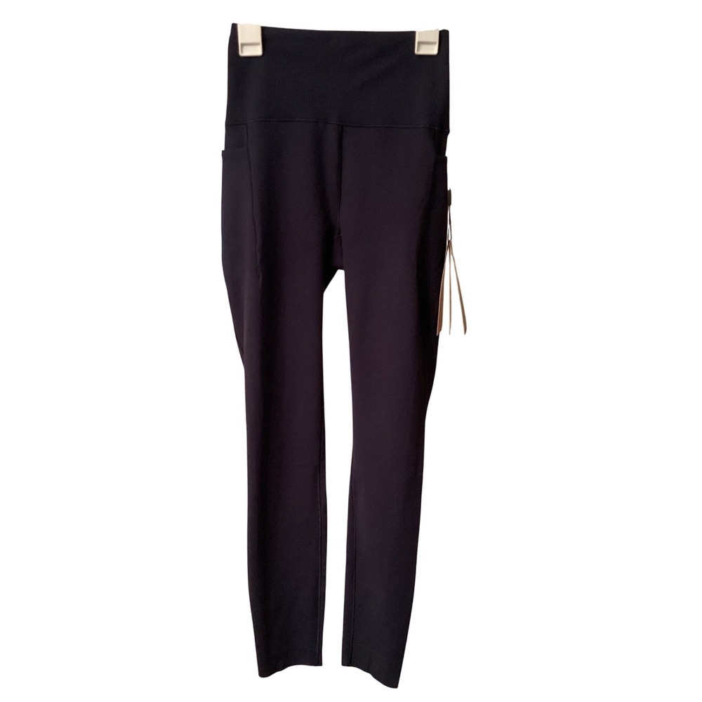 Spyder Active Womens High Rise Leggings Navy Blue Side Pockets SP6027R3 NWT XS